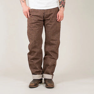 Samurai Jeans S0150BRX 15oz Kanoko Selvedge Jeans Brown Regular Straight worn fornt