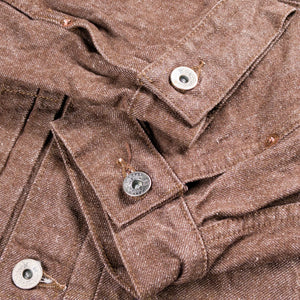 Samurai Jeans S552PX BR 15oz Kanoko Selvedge Type 2 Jacket Brown detail cuffs