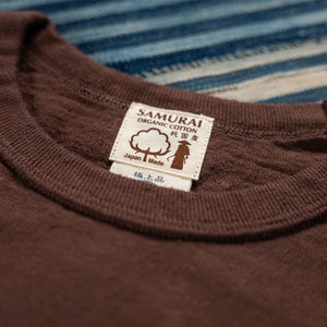Samurai Jeans 16oz Japanese Cotton Slub Yarn TShirt Dark Kuri detail crew neck