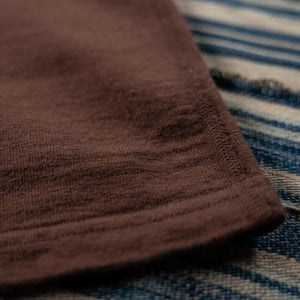 Samurai Jeans 16oz Japanese Cotton Slub Yarn TShirt Dark Kuri close up flat seam