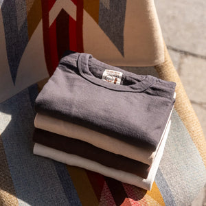 Samurai Jeans 16oz Japanese Cotton Slub Yarn TShirt Dark Kuri 4 colors folded