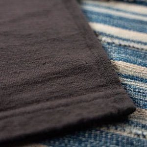 Samurai Jeans 16oz Japanese Cotton Slub Yarn TShirt Kuromame close up flat seam