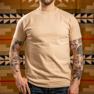 Samurai Jeans 16oz Japanese Cotton Slub Yarn TShirt Light Kuri worn front