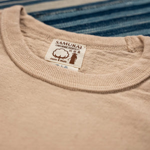 Samurai Jeans 16oz Japanese Cotton Slub Yarn TShirt Light Kuri detail crew neck