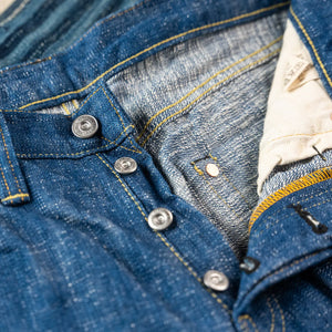 Samurai Jeans S211XX17oz SLB 17oz Murakumo Slub Selvedge Jeans Relaxed Tapered detail button fly