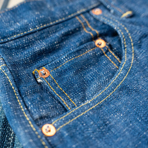 Samurai Jeans S211XX17oz SLB 17oz Murakumo Slub Selvedge Jeans Relaxed Tapered close up coin pocket