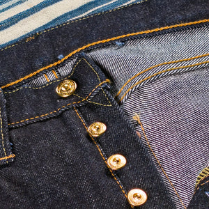 Samurai Jeans S510XX25oz Extra Heavy 25oz Selvedge Denim Regular Straight close up button fly