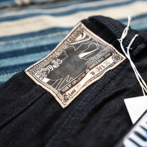 Samurai Jeans S0710XX BOB Aoki Tachikage 15oz Selvedge Denim Slim Straight Black on Blue detail patch