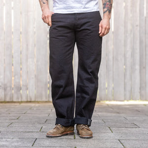 Samurai Jeans S0710XX BOB Aoki Tachikage 15oz Selvedge Denim Slim Straight Black on Blue worn front