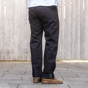 Samurai Jeans S0710XX BOB Aoki Tachikage 15oz Selvedge Denim Slim Straight Black on Blue worn backside