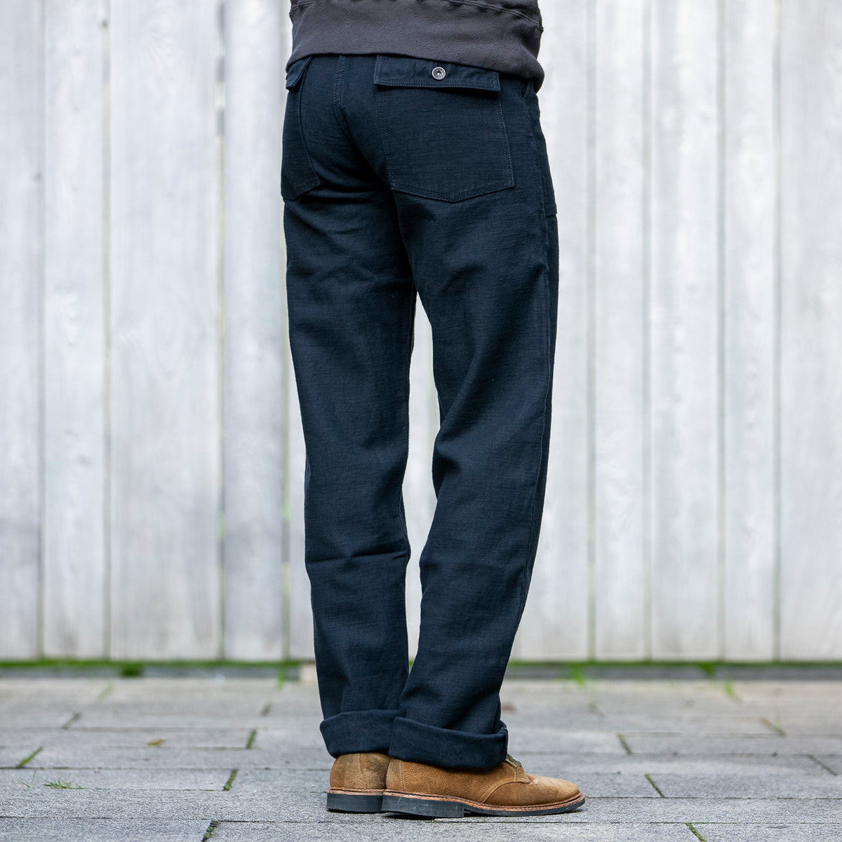 Samneric Pants Samurai Jeans 15oz Selvedge Back Satin Baker Pants - Black