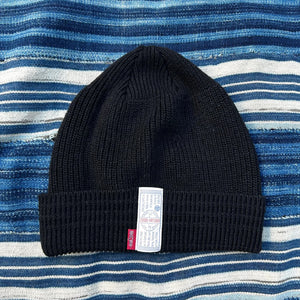 Samurai Knit Watch Cap – Black Indigo Dyed
