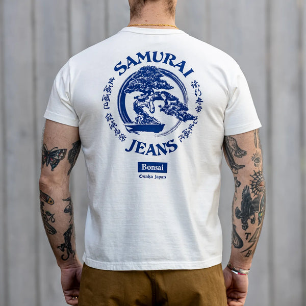 Samurai Jeans ‘Bonsai’ 8,5oz Heavyweight Loopwheeled T-Shirt – White