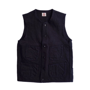 Samurai Jeans 17oz Color-Fast Black x Black Selvedge Denim Vest