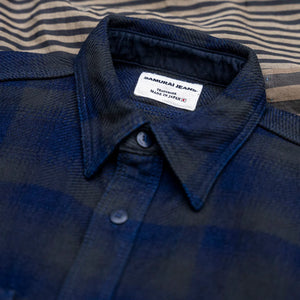 Samurai Jeans Indigo Rope-Dyed Heavy Flannel Shirt