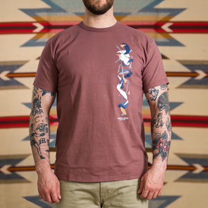 Samurai Jeans Geisha Heavy Loopwheeled TShirt Ankh Red worn front