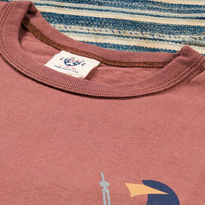 Samurai Jeans Geisha Heavy Loopwheeled TShirt Ankh Red close up crewneck