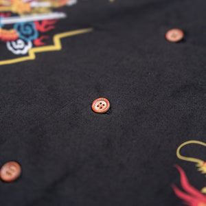 Samurai Jeans ‘Dragon’ Aloha Shirt – Black