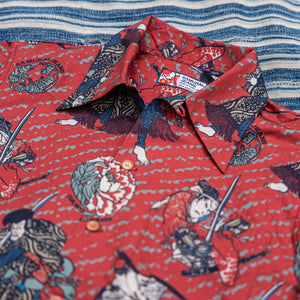 Samurai Jeans ‘Ukiyo-e’ Aloha Shirt – Red