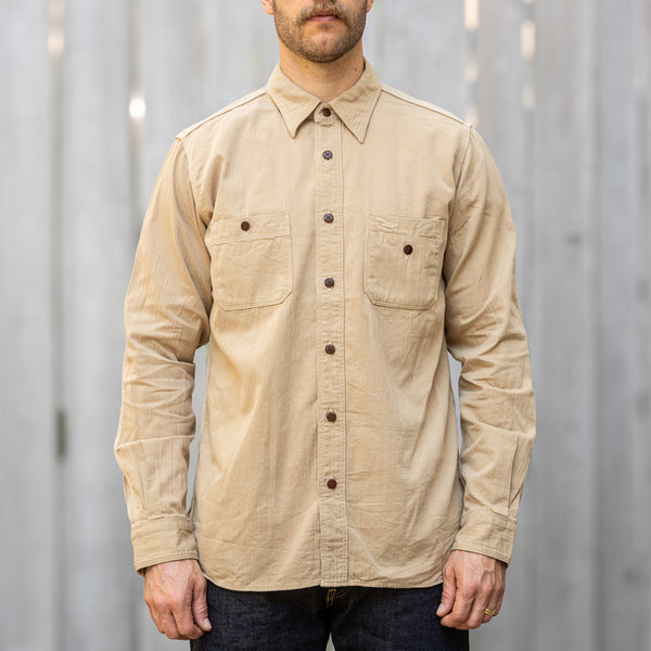 Samurai Jeans 6oz Slub Selvedge HBT Shirt – Beige