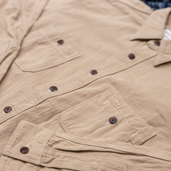 Samurai Jeans 6oz Slub Selvedge HBT Shirt – Beige