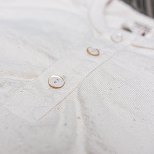 Samurai Jeans 16oz ‘Japanese Cotton’ Slub Yarn Henley – Kinari / Natural Ecru