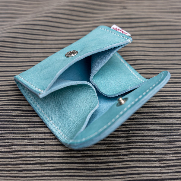 Samurai Jeans Kudu Leather Coin Case – Turquoise Blue