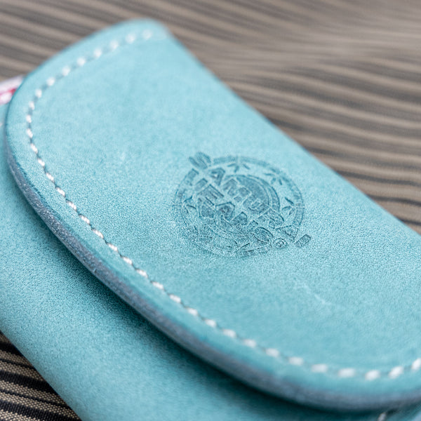 Samurai Jeans Kudu Leather Coin Case – Turquoise Blue