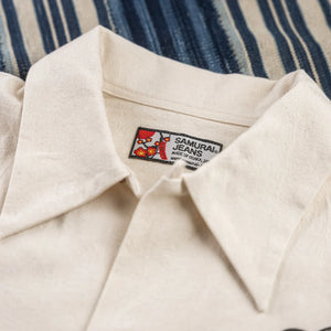 Samurai Jeans Musha-e 8oz Printed Denim Shirt - Natural