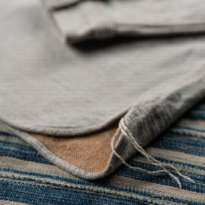 Samurai Jeans Niigata Elemental Flannel Work Shirt Blue Brown detail side gusset