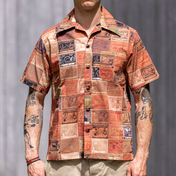 Samurai Jeans “Leather Patch Pattern” 25th Anniversary Aloha Shirt - Cotton / Linen