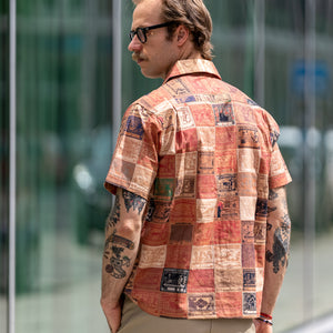 Samurai Jeans “Leather Patch Pattern” 25th Anniversary Aloha Shirt - Cotton / Linen