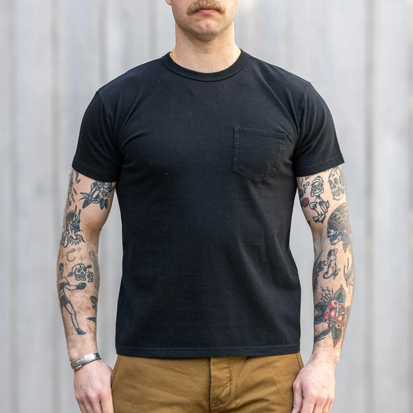 Samurai Jeans ‘Snake Slayer’ 8,5oz Heavyweight Loopwheeled Pocket T-Shirt - Black