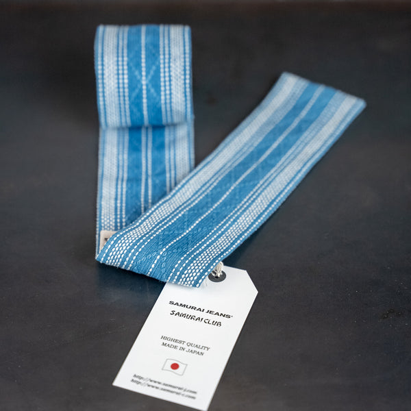 Samurai Jeans Sashiko Stripes Tie – Natural Indigo Dyed