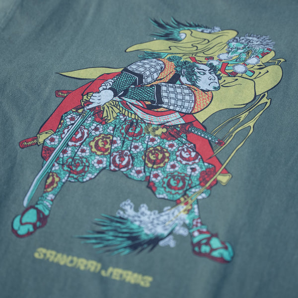 Samurai Jeans “Musashi” 8,5oz Heavyweight Loopwheeled T-Shirt – Moss Green