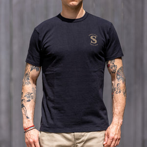 Samurai Jeans “Ranji 2023” 7oz Loopwheeled Inlay T-Shirt – Sumi Black / Ripened Cotton