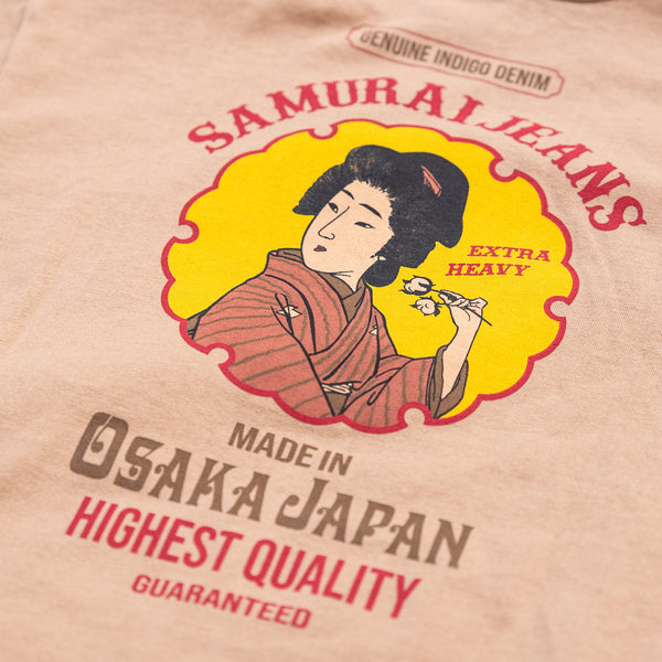 Samurai Jeans “Ranji 2023” 7oz Loopwheeled Inlay T-Shirt – Ivory / Ripened Cotton