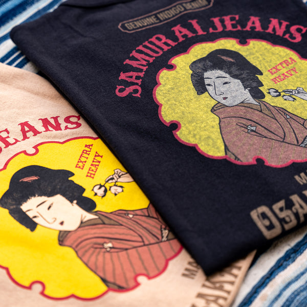 Samurai Jeans “Ranji 2023” 7oz Loopwheeled Inlay T-Shirt – Sumi Black / Ripened Cotton