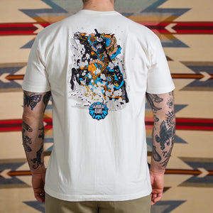 Samurai Jeans Fierce Warrior Heavy Loopwheeled TShirt White worn backside