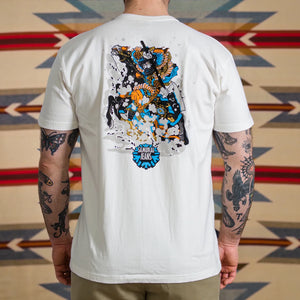 Samurai Jeans Fierce Warrior Heavy Loopwheeled TShirt White worn backside