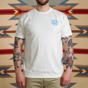 Samurai Jeans Fierce Warrior Heavy Loopwheeled TShirt White worn front