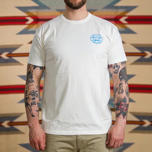 Samurai Jeans Fierce Warrior Heavy Loopwheeled TShirt White worn front