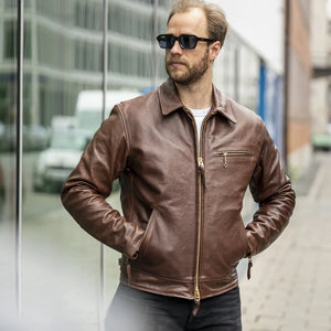 Simmons Bilt Liberator Leather Jacket Chocolate Japanese Horsehide