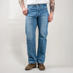Spellbound 12oz Ultra Soft Selvedge Jeans Light Wash Straight worn front