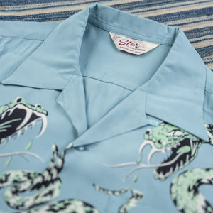Star of Hollywood Rattle Snake Aloha Shirt Blue