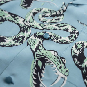 Star of Hollywood Rattle Snake Aloha Shirt Blue