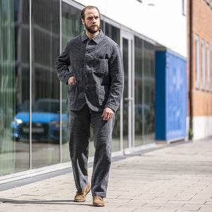 Stevenson Overall Co. Blazer Heathered Corduroy Trousers - Charcoal / Relaxed Tapered