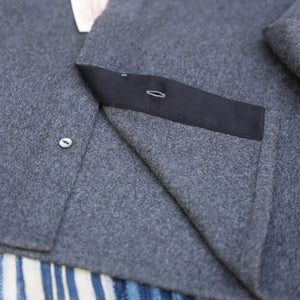 Stevenson Overall Co. Brave Man Beaver Melton Wool Shirt - Heather Charcoal