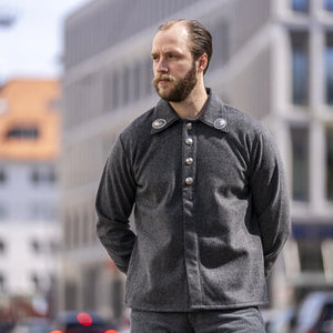 Stevenson Overall Co. Brave Man Beaver Melton Wool Shirt - Heather Charcoal