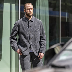 Stevenson Overall Co. HogHead Heathered Corduroy Railway Jacket - Charcoal